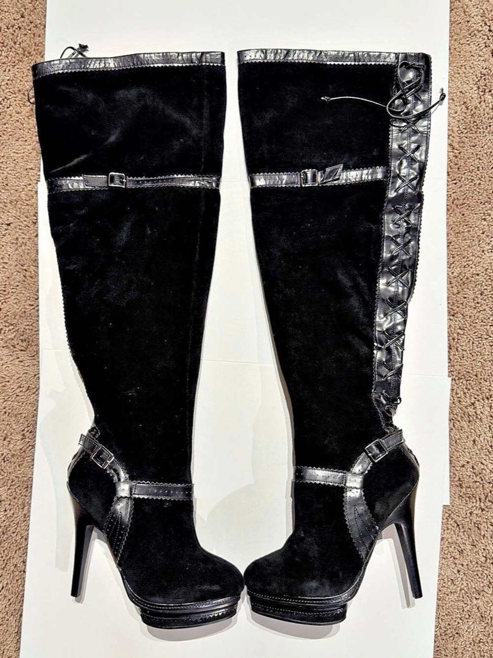 Colin Stuart Women's Black Over-the-Knee Platform Boots US 8 New in box